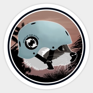 Surfing Raccoon Sticker